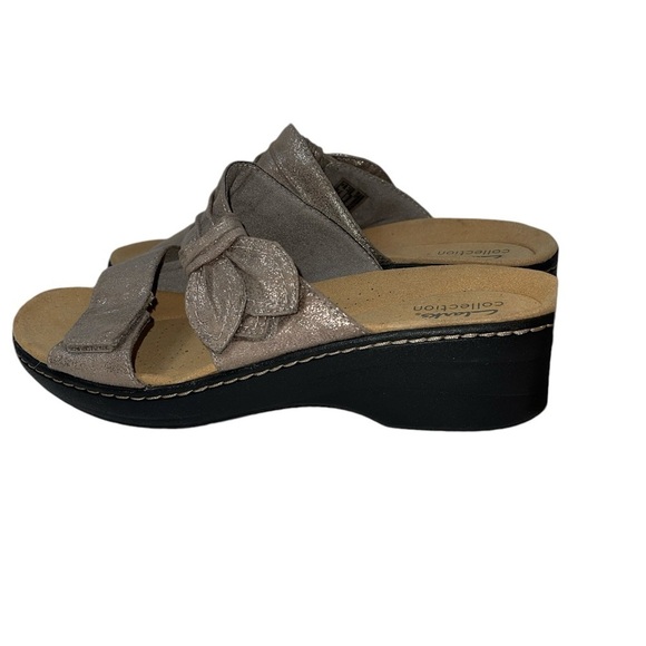 Clark's Collection Women's Shoes Size 11 Metallic Textile Upper Slip On - Picture 4 of 11